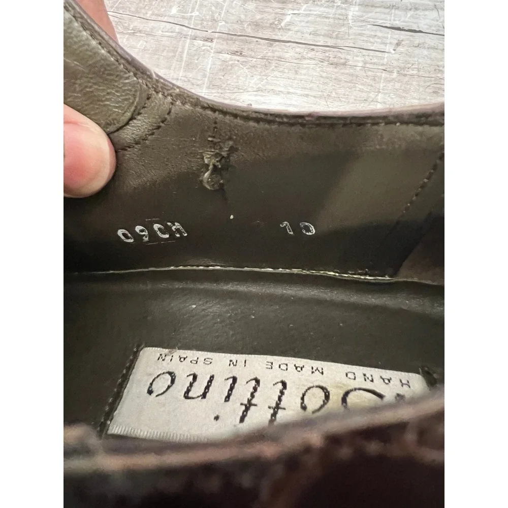 Bottino Mens Brown Genuine Alligator Leather Oxfords SZ 10 Made in Spain Luxury